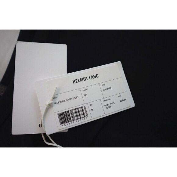 Helmut Lang J04HW608 Women's Sz Medium Ink Blue Neck Drape Jersey Dress - Picture 6 of 13